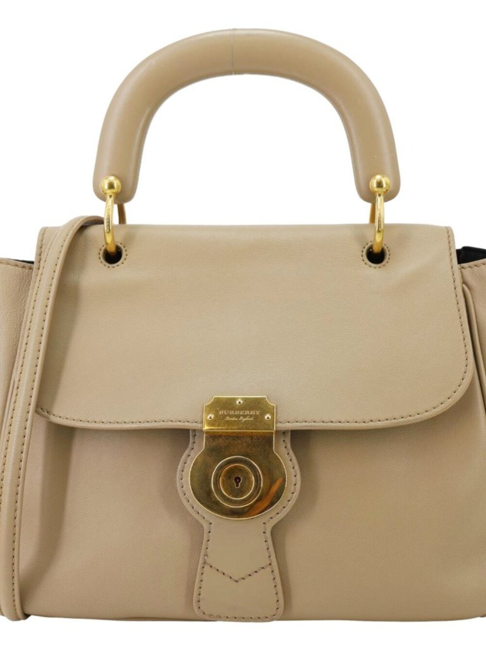 Burberry DK88 Medium Leather Top Handle Crossbody Bag Beige